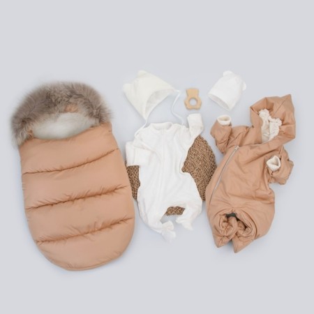 Set for discharge Winter Kinderlitto "Lapland", 5 items, height 56-62 cm, beige color