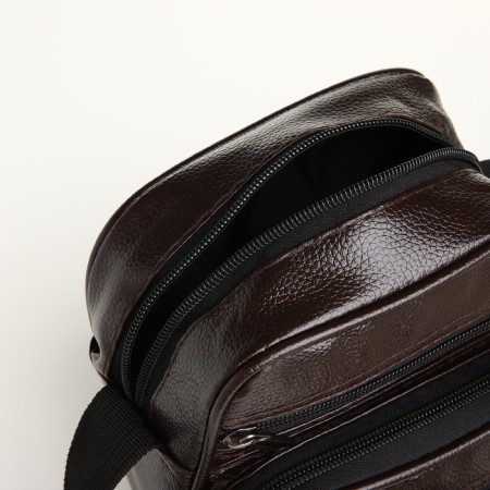 Male bag, 18*9.5*15.5 cm, lightning departure, 3 n/pocket, reg. Min, brown-4
