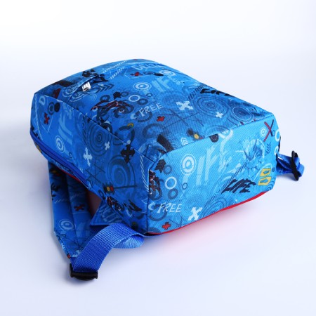 Baby backpack on lightning, 2 outer pockets, blue color-2