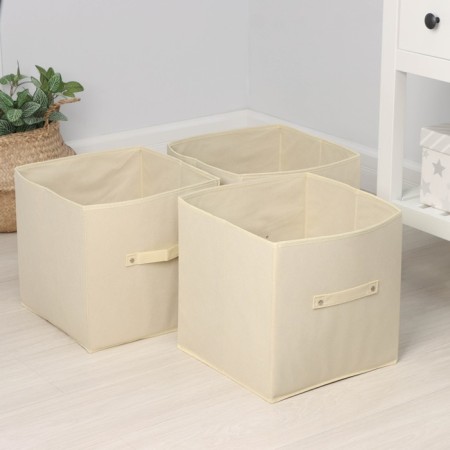Box for storing things is folding, without lids, a set of 3 pcs, 31 × 31 × 31 cm, beige color-2