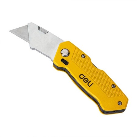 Construction knife Deli DL006Z 112178, folding, SK2, trapezoidal blade, 6 blades