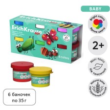 Modeling dough, 6 colors of 35 g, Erichkrause 