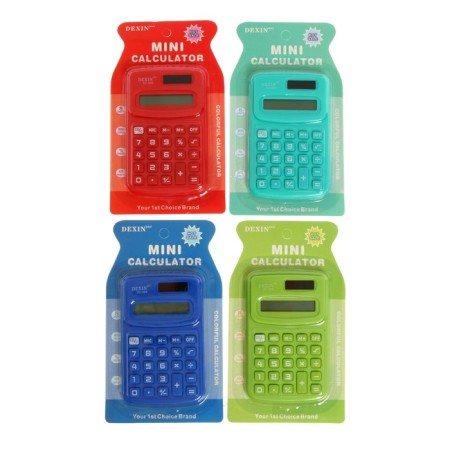 Pocket calculator with colored buttons, 8 - discharge, mix-6