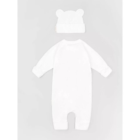Children's overalls with a fashion cap, height 68 cm, milk color-5