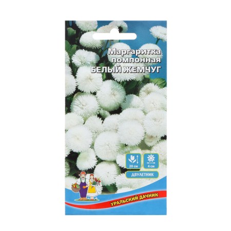 Flower seeds Margarita Pomopone "White Pearls", 0, 03g