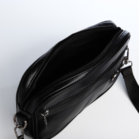Male bag over the shoulder, artificial leather, black color-3