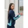 Female sports suit, size 50, dark blue color, turquoise