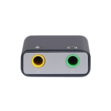 External sound card Luazon, USB, jack connectors: headphones and microphone, gray-8