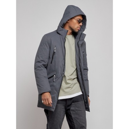 Lenced male winter park, size 58, dark gray color-5