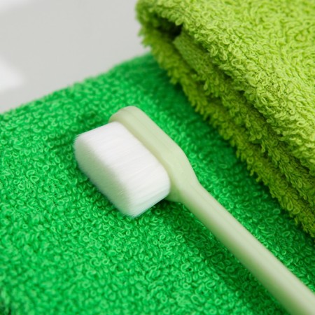 Super -furry toothbrush, 10,000 bristles, flat, green-2