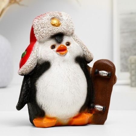 New Year's piggy bank "Penguin with board" 18x16x12cm