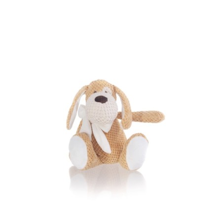 Soft toy Gulliver dog with a bow, beige color, 30 cm-3