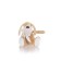 Soft toy Gulliver dog with a bow, beige color, 30 cm