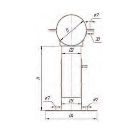 Wall bracket, telescopic 40-75 mm, D 220 mm, stainless steel 1.0 mm-1