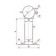 Wall bracket, telescopic 40-75 mm, D 220 mm, stainless steel 1.0 mm