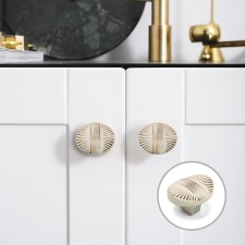 Handle button cappio, zinc, d = 35 mm, white/gold color