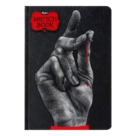 Sketchbook 145 x 203 mm, 64 sheets "Shchelk-Shchelk", hard cover, selective varnish, block 120 g/m2