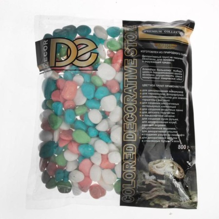 The soil for the aquarium "Galki is colored, light-white-turquoise-pink" 800g FR 8-12 mm-1