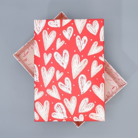 Gift folding box, packaging, "heart", 30 x 20 x 9 cm-2