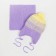 Kit (hat and snood) for the girl, lilac/yellow color, size 47-50 cm