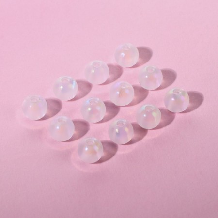 Beads are sewing, with holography, d = 8 mm, 50 g, white color-1