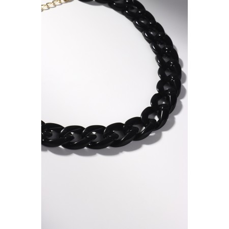 The necklace "chain" diagonal, black color, 45cm-2