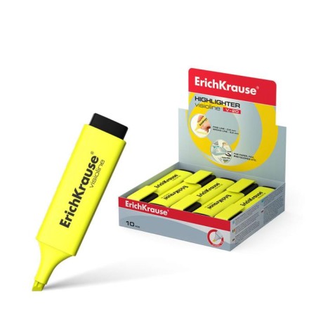 Marker-Texer 0.6-5.2 mm Erich Krause V-20 yellow, fluorescent ink on water-based