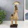 Souvenir Polystone "Mom with her son on a walk under the umbrella" Beige 28x11x8 cm