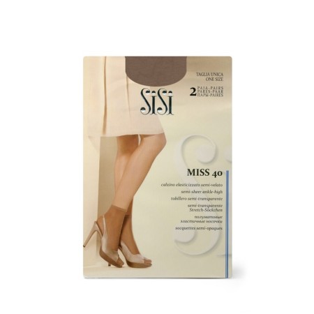 Sisi Miss 40 synthetic socks, single size, Miele color, 2 pairs