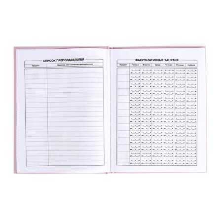 School diary for grades 1-11, "peach-beige", covered paper cover, hard binding cardboard 7BC, matte lamination, universal cheat sheet, 48 sheets, block 65g/m2-4