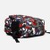 School backpack from textiles 2 departments with lightning, external pocket, gray/red color