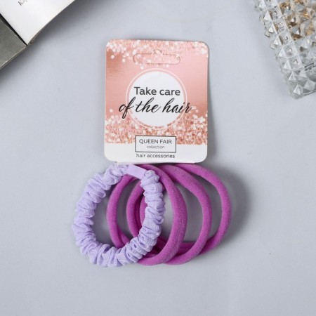 Hair gum "Adelin" (set 4 pcs) classic, 4 cm, mix