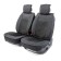 Frame caps for the front seats Car Performance, 2 pcs, Alcantara, Char