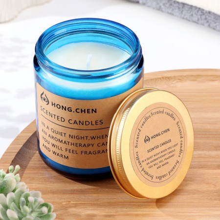 Aromatic candle in the bank "Hong.Chen", lavender-1