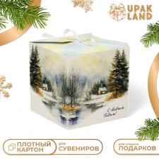 Коробка подарочная складная "Избушка", 12 х 12 х 12 см