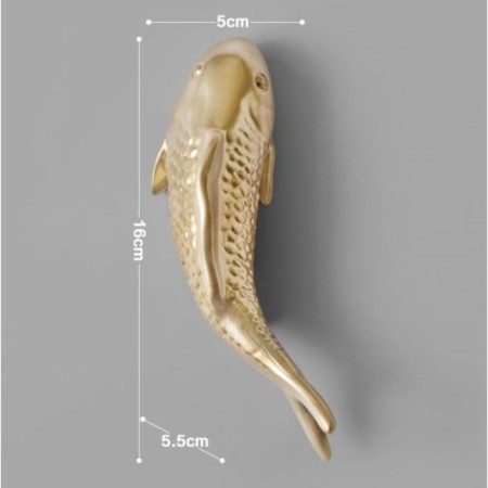 Wall decor, "fish" 16 x 5 cm, gold, left-5