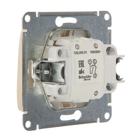 Glossa switch Sche GSL000451, 10 A, 2 keys, hidden, titanium color-1