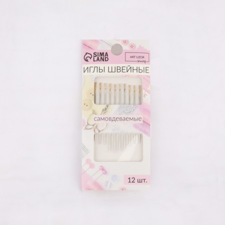 Sewing needles, with a golden ear, auto -luminous, d = 0.8 mm, 3.6/3.8/4.2 cm, 12 pcs-3
