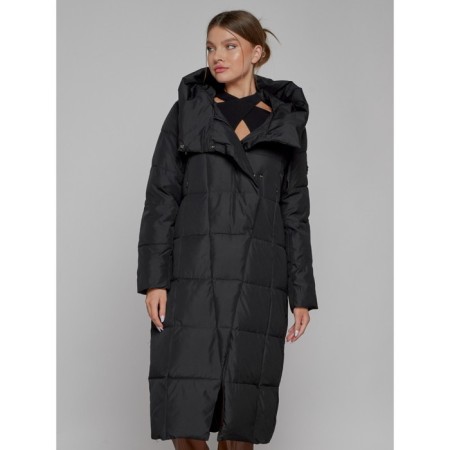 Coat insulated winter female, size 42, black color-8