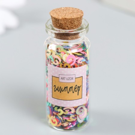 Glitter in the jar "Rainbow curls" set 6 grams 5x2x2 cm