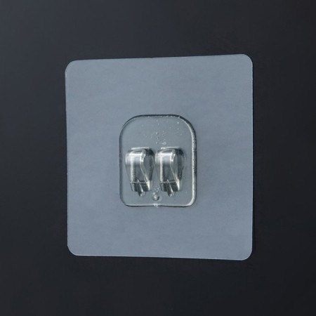 A hook self -adhesive for rods, a transparent base, 5.6 × 5.6 cm, 10 pcs-4