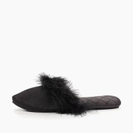 Slippers # 9 women, size 35.5, black color-4