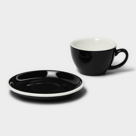 Coffee steam porcelain Magistro Coffee Time, 2 objects: a cup 200 ml, a saucer d = 14.5 cm, black color is black-3