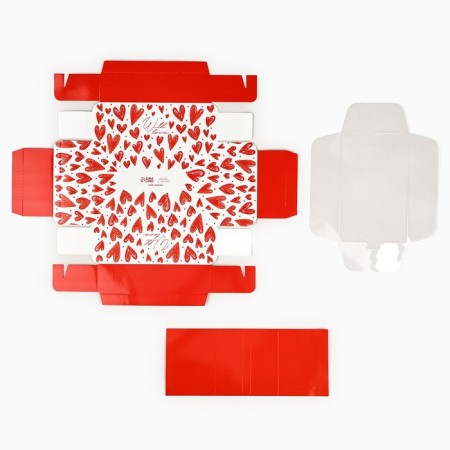 Folding box with a plastic lid "With Love", 16.5 x 11 x 4 cm-4