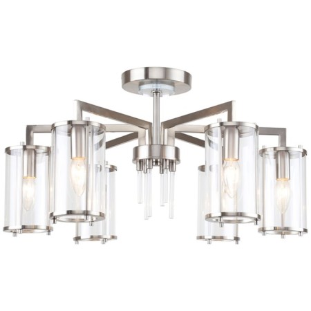 Ceiling chandelier VASE 6X14 40W, size 64x64x33.5 cm, Nickel color