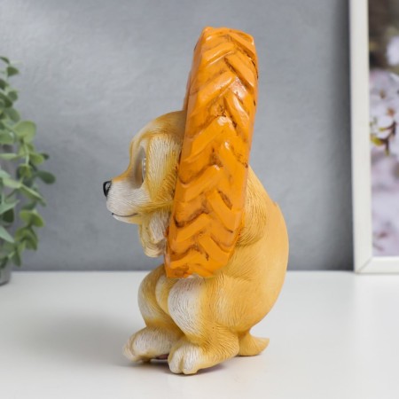 Souvenir Polystone Light "Pyosik caught on the wheel" from the solar battery 19.5x11x13.5 cm-3