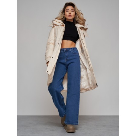 Coat insulated winter female, size 42, beige color-16