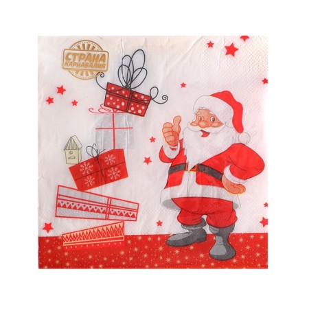 Paper napkins "Santa Claus and Gifts", 33x33 cm, set 20 pcs.-2