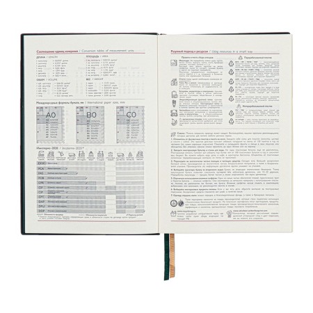 Dated 2025 diary, A5, 176 sheets of Escalada, solid cover of artificial leather, 3D design, embossing foil, lies, cream block 70 g/m2, green-8