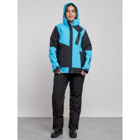 Ski costume female winter, size 52, blue color-4